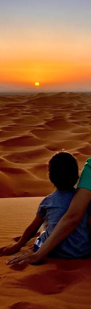 Sonnenuntergang und Sternenhimmel